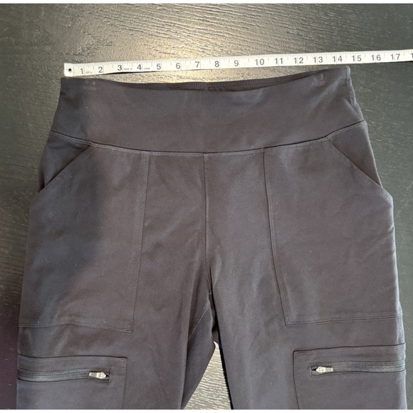 DULUTH TRADING CO Womens Small Black Pants Pull-On w/ Zippered Pockets Stretch - Picture 6 of 12